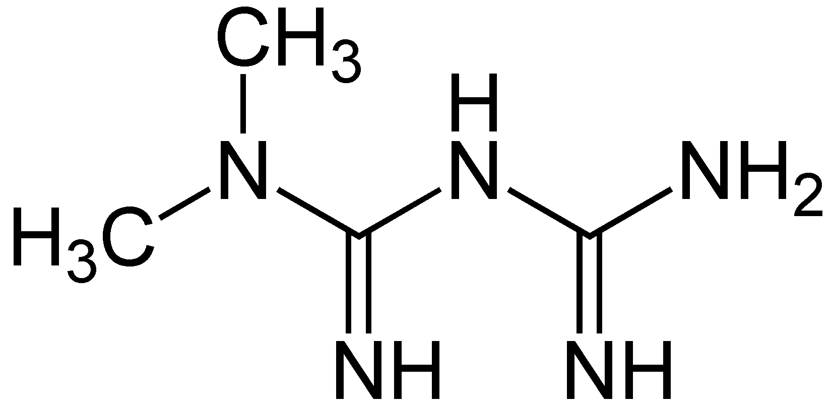 Imagen 2. Estructura química de la Metformina 